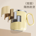 304 stainless steel water cup with lid, double-walled insulated, leak-proof office tea cup, promotional gift, rinse cup