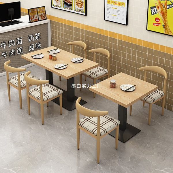 Snack Noodle Restaurant BBQ Breakfast Catering Fast Food Table and Chair Combination Milk Tea Dessert Shop Restaurant Table Commercial Economy