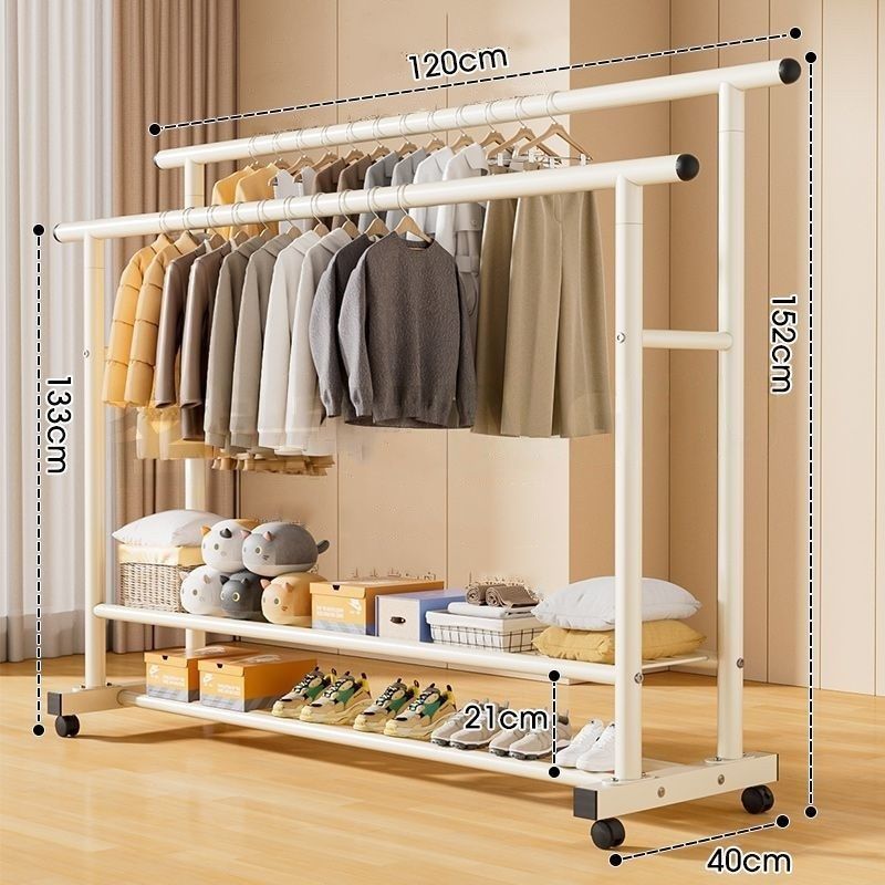 Simple coat rack, movable clothes drying rack, floor-standing indoor room, multi-functional clothes rack, accessible luxuryfor home bedroom