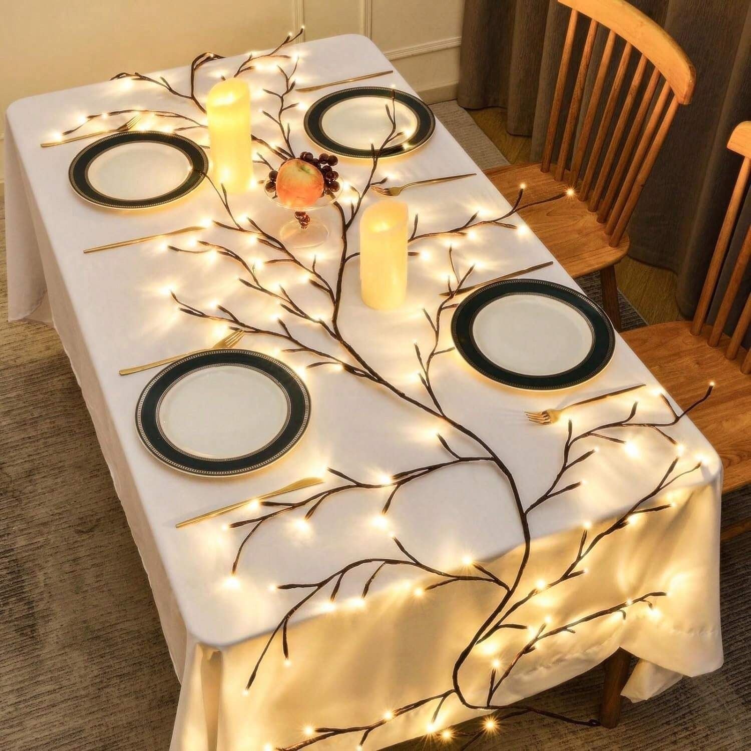 DIY bendable remote control LED branch vine light, home decoration atmosphere environmentally friendly eye protection warm light vine light string