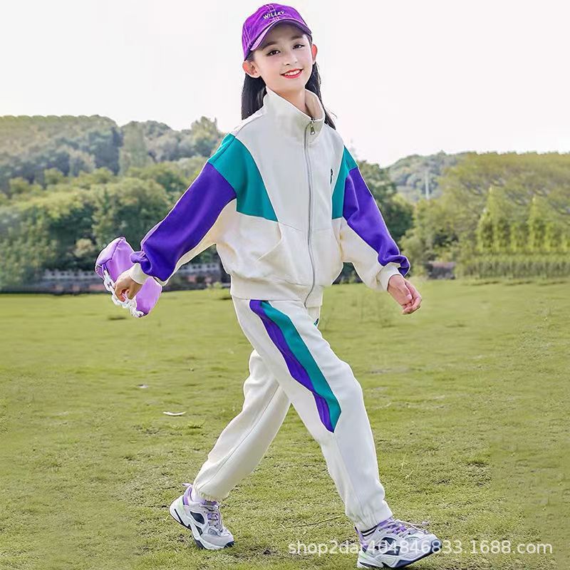 Girls' autumn activewear set -  new collection - trendy & stylish two-piece outfit for mid-to-large children