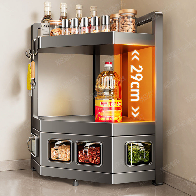 Kitchen Countertop Seasoning Shelf Household Multifunctional Seasoning Oil Salt Sauce Vinegar Storage Box Seasoning Storage Shelf