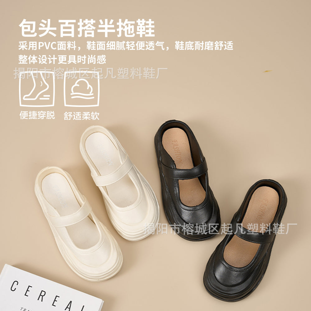 Carefully selected 2026 spring new korean rhinestone casual chunky sole canvas shoes mary jane flats versatile athletic sneakers