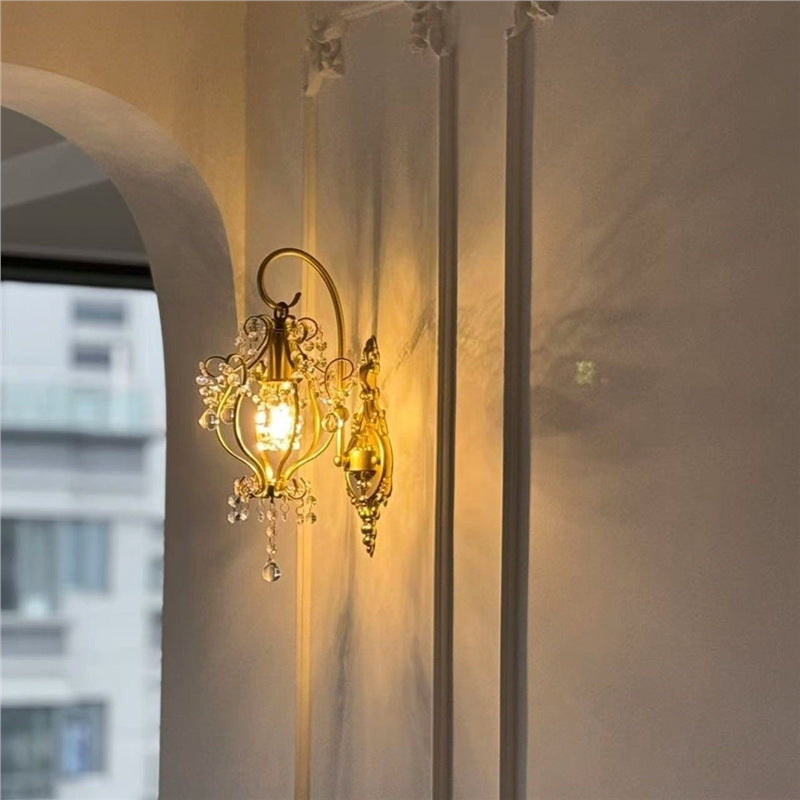 French crystal wall sconce - modern hallway, aisle, and bedroom lighting fixture - creative european & american style