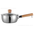 304 stainless steel flat-bottom japanese yukihira pan - non-stick, induction compatible, suitable for soups, milk, baby food, and deep frying