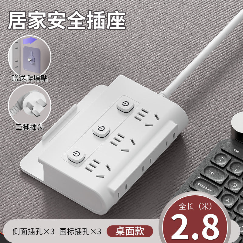 Wall-mountable power strip with multi-function stand, usb ports, and cord management – ideal for home, office, and multi-device use