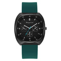 New arrivalexport women's watch three-eye fashion diamond square quartz silicone strap watch student women's watch