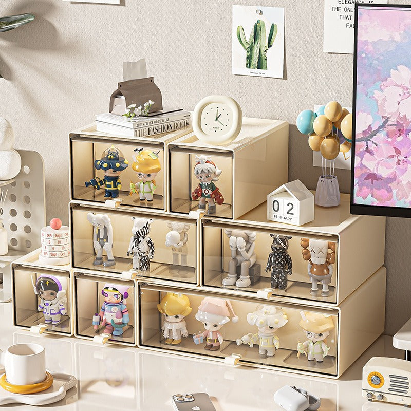 Figure display box Blind box Household drawer type dust-proof storage display box Transparent POP MART storage box