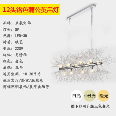Firefly crystal lamp dining room simple modern dandelion dining table light luxury lamp lighting Internet celebrity restaurant chandelier