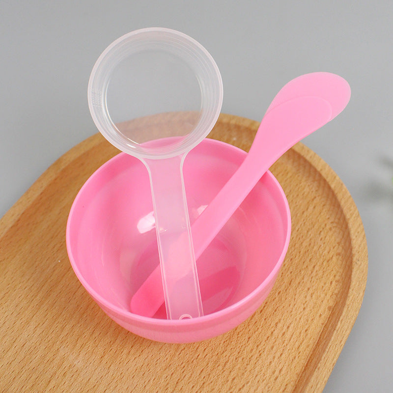 Beauty tool mask bowl stick spoon three-piece set plastic stirring stick 50ml measuring spoon with scale individually packaged