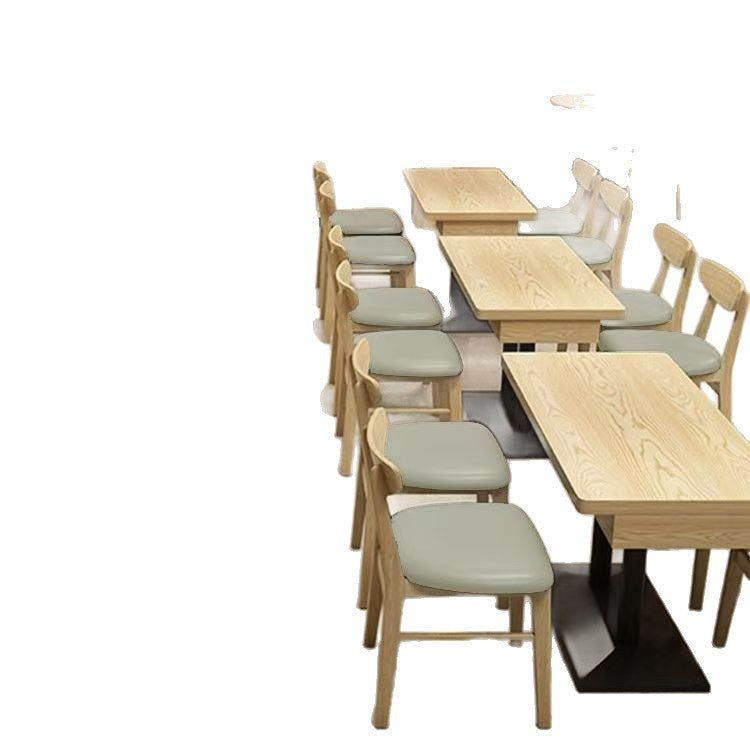Mizumura bibimbap same style catering restaurant solid wood stool restaurant table and chair combination commercial noodle shop fast food table table