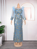 European and american cross-border e-commerce african women's plus size dress  fashion sequin christmas party dress