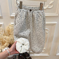 Girls' fall/winter fleece-lined floral bloomer pants, korean style baby girl outerwear, casual chic long pants, trendy children's clothing