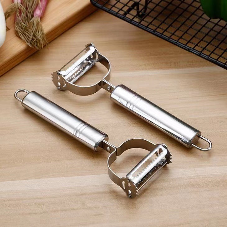Stainless steel 2-in-1 multifunctional smiley face peeler - double-ended fruit, vegetable, potato, and melon peeler - kitchen tool peeler wholesale