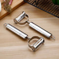 Stainless steel 2-in-1 multifunctional smiley face peeler - double-ended fruit, vegetable, potato, and melon peeler - kitchen tool peeler wholesale