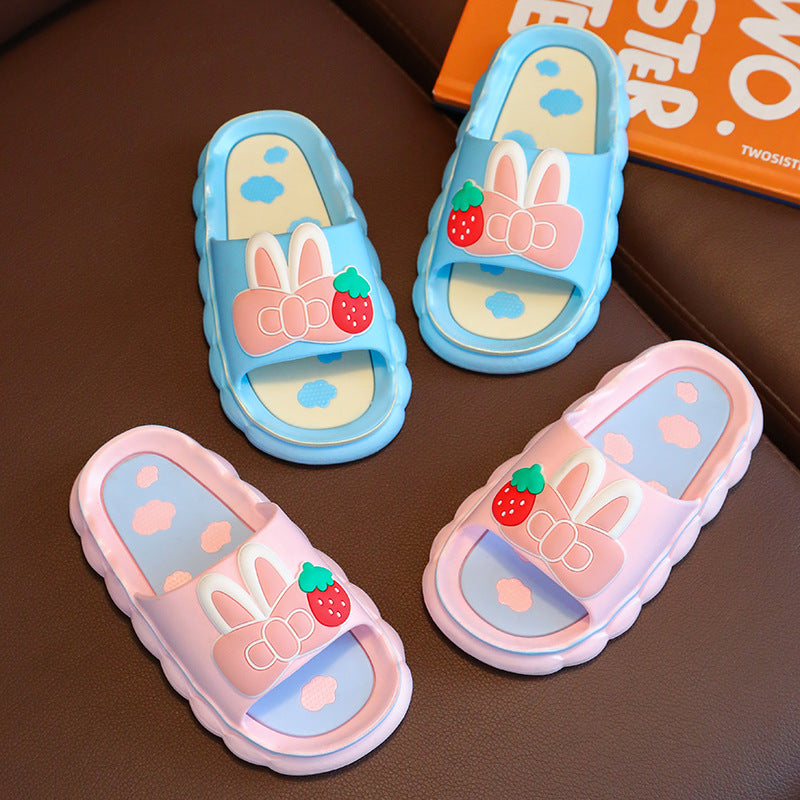 2023 new children's slippers - cute cartoon bowknot design for girls, anti-slip soft sole, wholesale family matching sandals