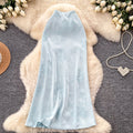 French acetate satin jacquard printed a-line midi skirt - korean style high waist slimming workwear spring new arrival