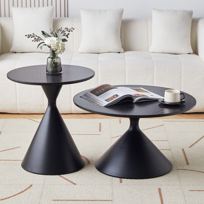 Cream style carbon steel coffee table for homenormcore living room small apartment modern casualclassy round movable side table