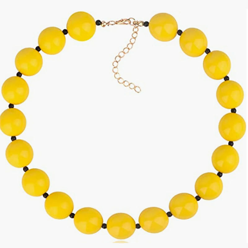 Amazon's new jewelry acrylic beaded necklace resin colorful beaded stylish necklace necklace for men and women