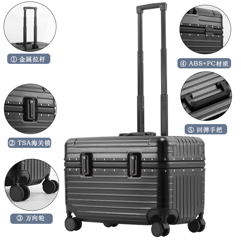 Photography case for , ABS + PC, hard shell boarding case, TAS lock, aluminum frame, universal wheel, 20 inches, black