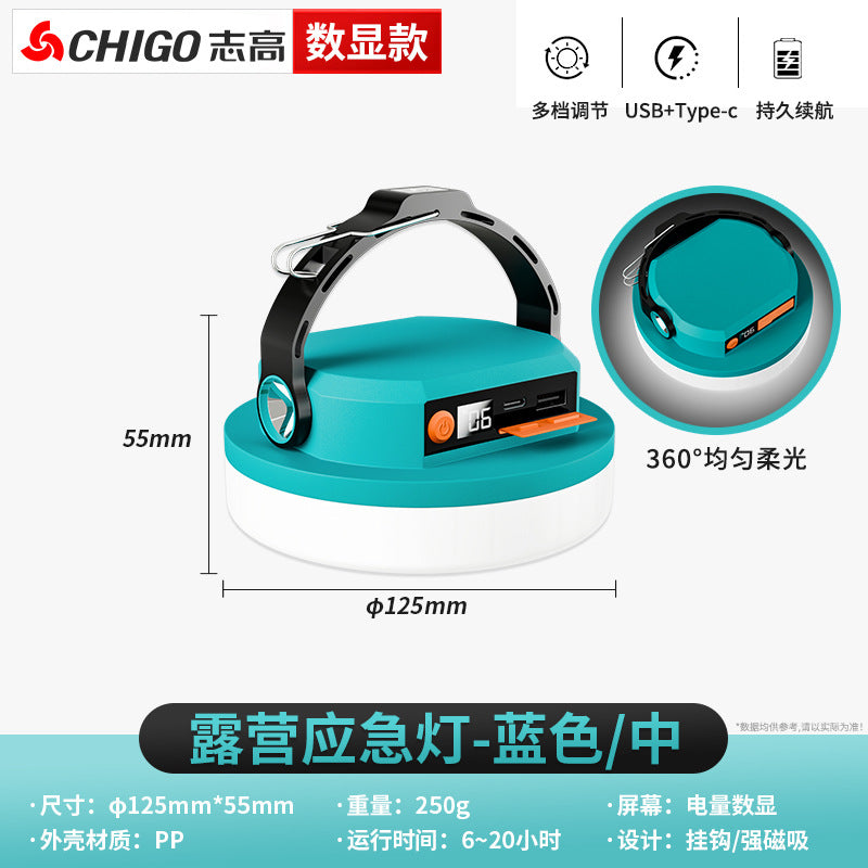 Chigo solar camping light long battery life outdoor camping light charging lighting tent emergency light not plugged in