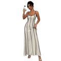 Aliexpress 1688 independent station women's thin shoulder strap backless color matching suspender dress