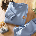 Kids' boneless fleece-lined turtleneck thermal underwear set - new autumn collection for boys and girls - striped, extra thick, warm innerwear set