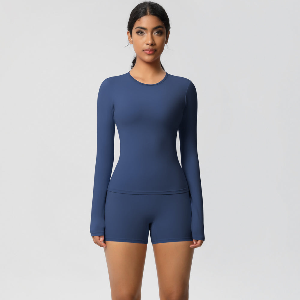 new arrival: seamless, barely-there long-sleeve t-shirt yoga set - quick-dry, breathable, outdoor running & fitness apparel