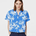 Summernew arrival cross-border kids shirt short-sleeved shirt fried handsome retro beach style printingshirt boys shirt