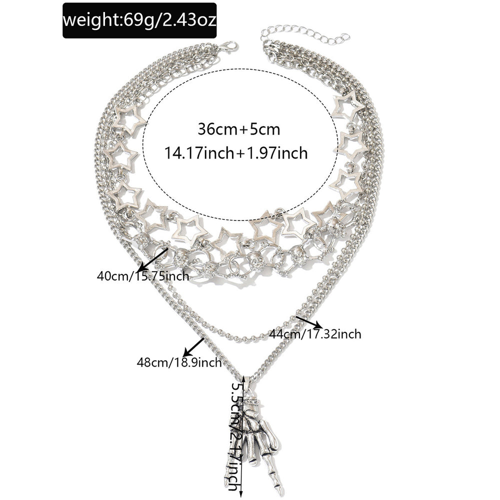 Wholesale fashion jewelry necklaces: european & american style, cross-border accessories for women - halloween skull finger hip hop necklace