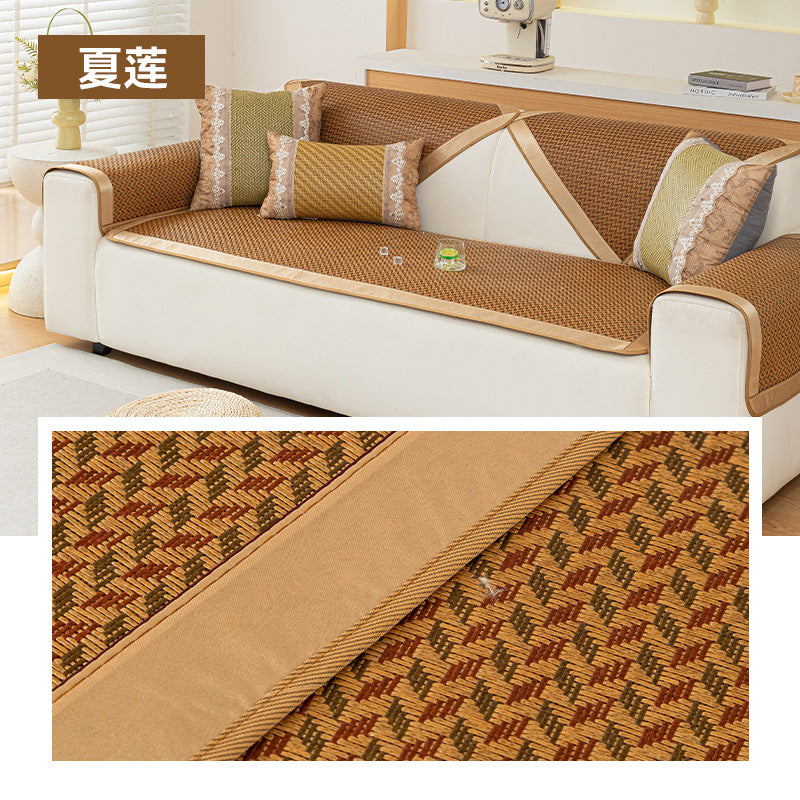 Cool feeling rattan cushion sofa cushion summer mat advanced feeling living room non-slip sofa cushion recliner backrest summer cushion cover