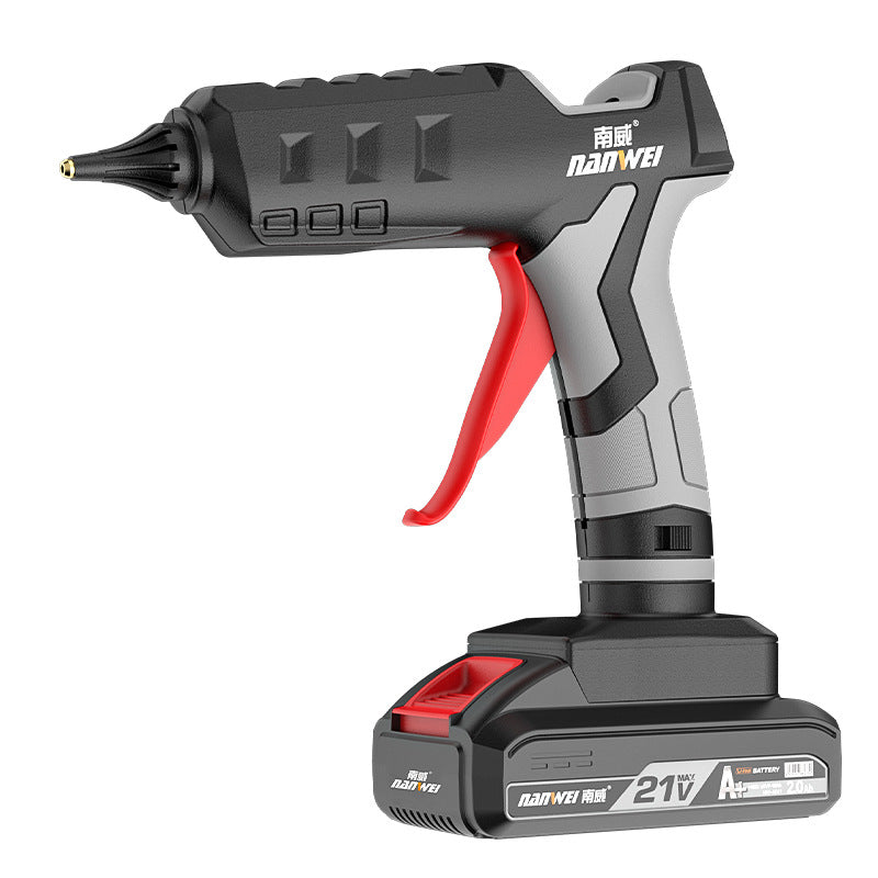 Nanwei lithium electric hot melt glue gun wireless for home handmade hot glue gun 21v rechargeable hot melt gun 11mm glue