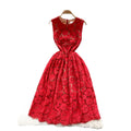French chic sleeveless lace dress - 2025 summer collection: slim fit, a-line, elegant tank dress/gown