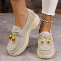 Fashionexport suede platform bottomcasuallow ankleflats women's  new lightweight pure color cloth beanie shoes