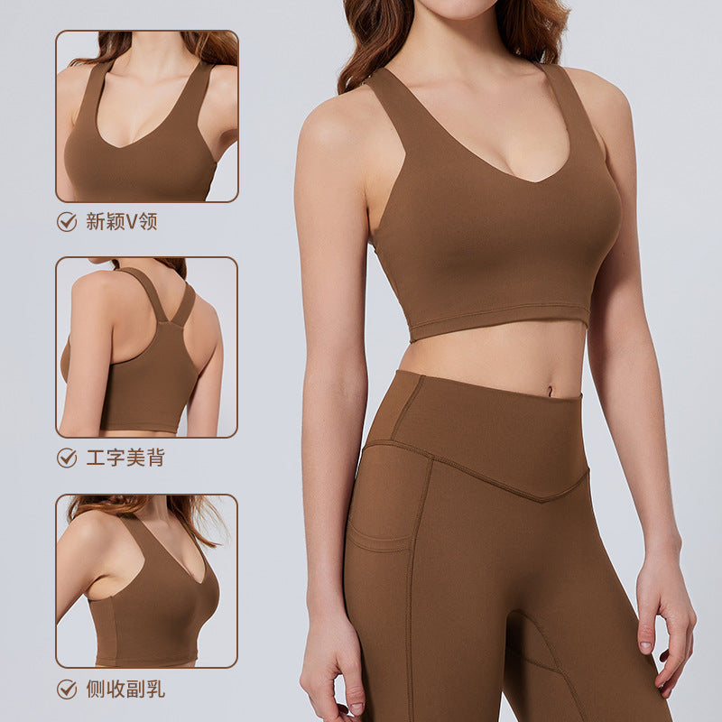 Amazon's new i-shaped bubble wrap sports vest for women running to shrink secondary breasts yoga bra high-strength sports intimates