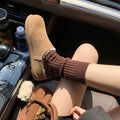 Small potatoes snow boots women's fall and winterfleece-lined furry shoes heattech slip-on half-slippers cotton shoes outwear mule birkenstock shoes
