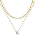 Amazon cross-border new fashion accessible luxury twisted necklace multi-layered versatile brass clavicle chain stylish