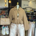 European and american cross-border women's fashion:  summer new arrivals - trendy, loose-fit, turn-down collar, versatile solid color cropped jacket/top
