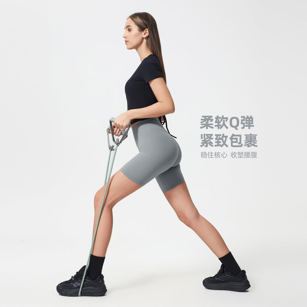 Summer seamless high-waisted workout shorts - women's tummy control, butt lifting yoga shorts for running, cycling, and fitness - 3/4 length - d25062