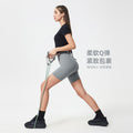 Summer seamless high-waisted workout shorts - women's tummy control, butt lifting yoga shorts for running, cycling, and fitness - 3/4 length - d25062