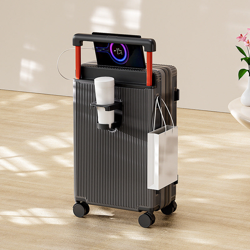 Cross-border high-end suitcase, wide tie rod, strong and wear-resistant 24-inch cup holder, silent universal wheel travel password box.
