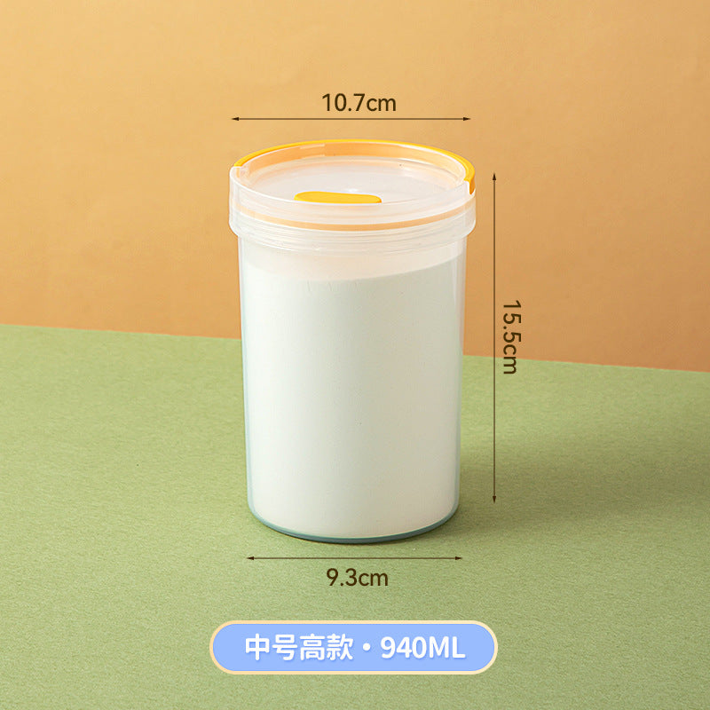 Japanese desktop round transparent storage box plastic sealed baby milk powder box food grade portable storage tank