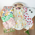 Girls' summer floral dress - trendy bubble sleeve sundress for kids - stylish cartoon print dress