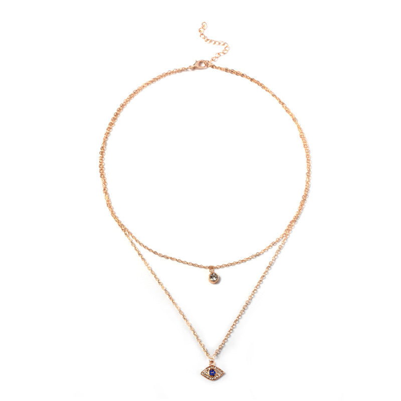 Wholesale alloy devil's eye pendant necklace - european & american retro multi-layer necklace for women - cross-border premium fashion street style jewelry