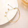 European and american ins simple half-stitched jewelry buckle round wire steel ball tassel bracelet bracelet titanium steel plated 18k gold hand jewelry