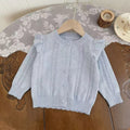 girls' air conditioning cardigan - summer lightweight knit outerwear for kids - baby shawl/sun protection top