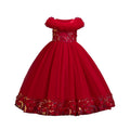 export girls' formal dress with lace and mesh – perfect for piano recitals, festive celebrations, and elegant hostess outfits – wholesale available