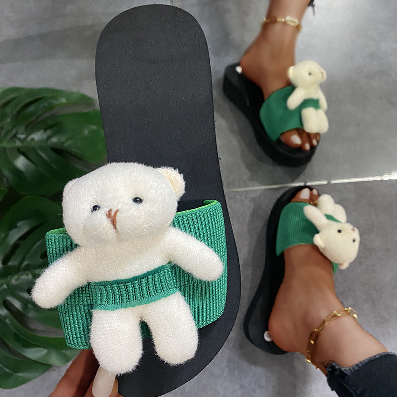 2024 european and american export plus size bear summer sandals women's platform slides beach shoes wholesale & dropshipping