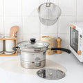 Wholesale stainless steel multifunctional noodle pot with handheld strainer, large capacity deep fryer, universal cooking pot for home use