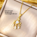 [copper inlaid with zirconium] dream catcher saturn titanium steel necklace for women niche style diamond-encrusted exquisite high-end accessible luxurysweater chain jewelry